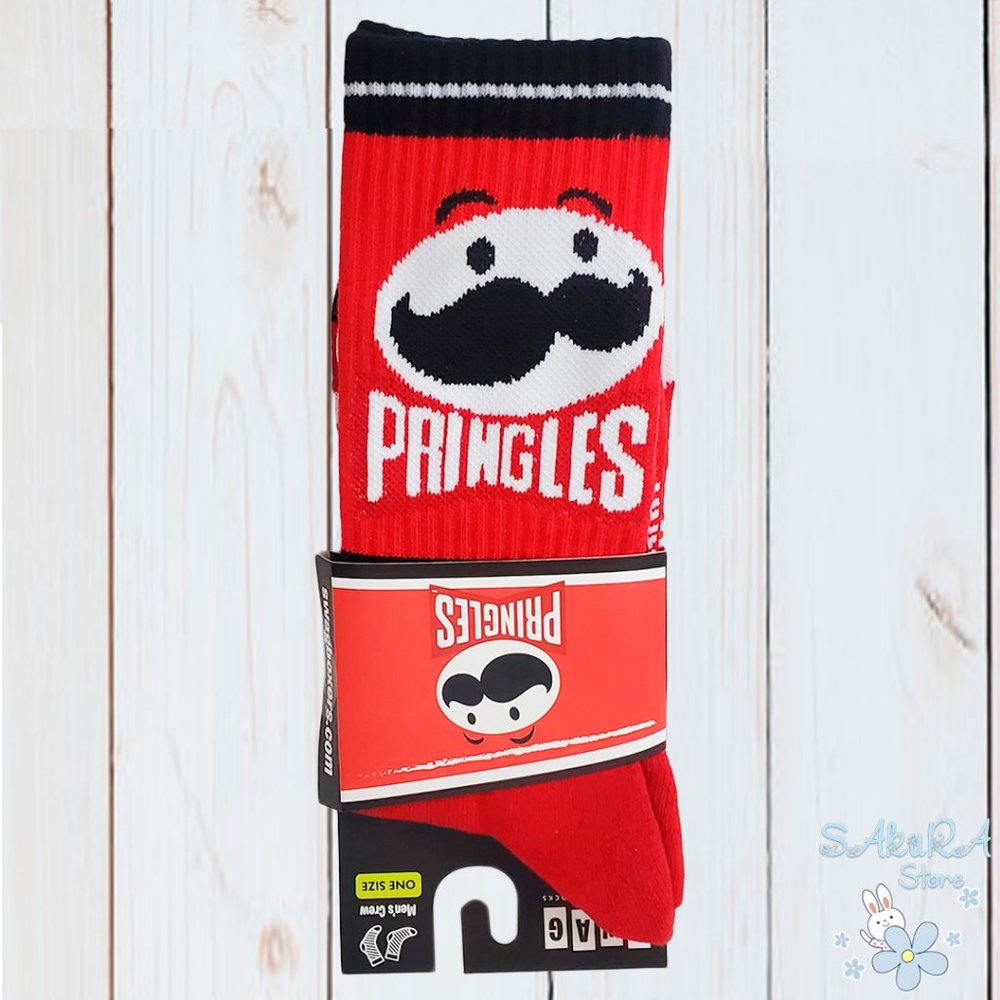NWT PRINGLES KELLOGG'S SWAG PREMIUM SPORT SOXERS MEN'S RED CREW SOCKS SIZE 8-13